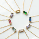  Baguette Birthstone Necklace