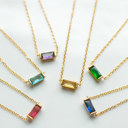  Baguette Birthstone Necklace