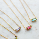  Baguette Birthstone Necklace