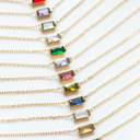  Baguette Birthstone Necklace