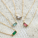  Baguette Birthstone Necklace