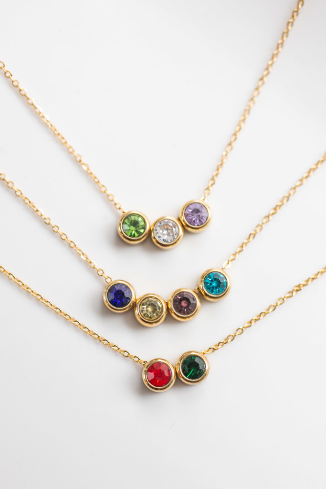 Dainty Birthstone Charm Necklace