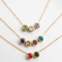  Dainty Birthstone Charm Necklace