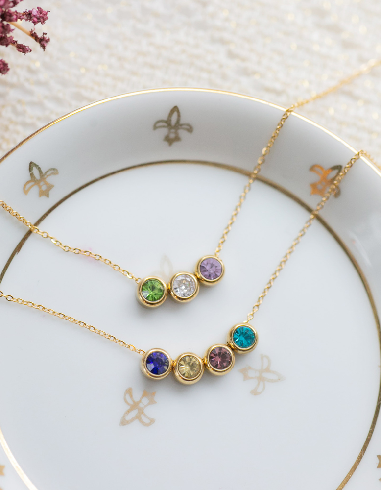 Dainty Birthstone Charm Necklace