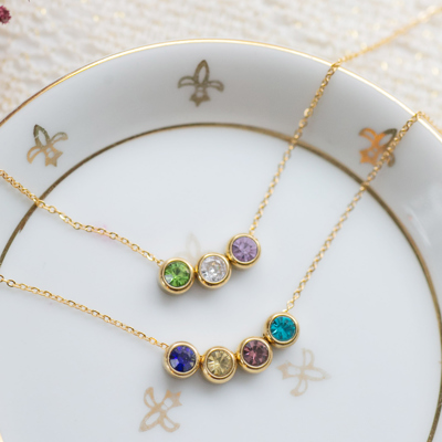 Dainty Birthstone Charm Necklace