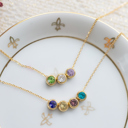  Dainty Birthstone Charm Necklace