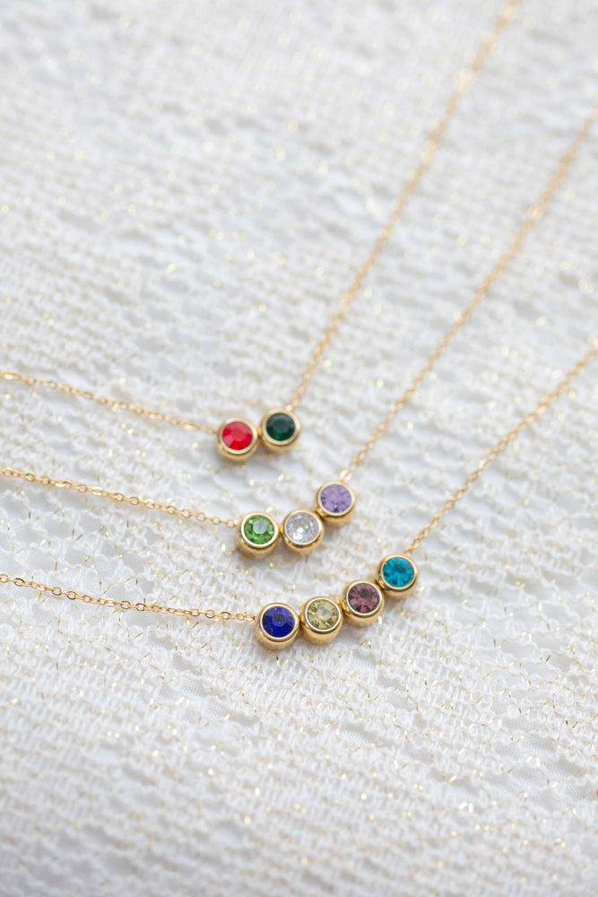 Dainty Birthstone Charm Necklace