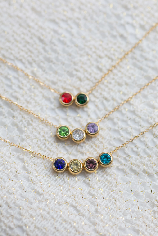 Dainty Birthstone Charm Necklace