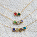  Dainty Birthstone Charm Necklace