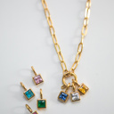  Personalized Birthstone Charm Necklace
