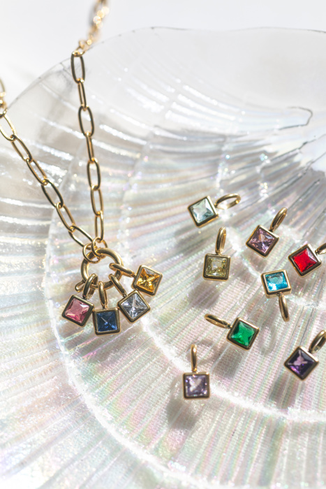 Personalized Birthstone Charm Necklace