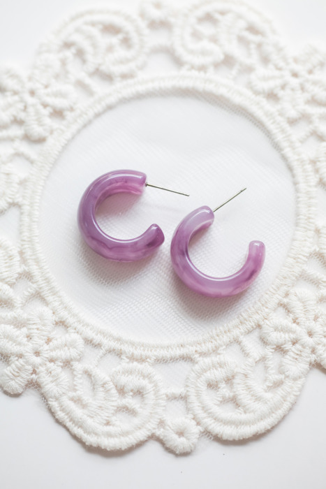 Pretty Pastel Resin Hoop Earrings