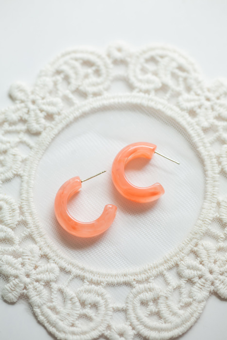 Pretty Pastel Resin Hoop Earrings