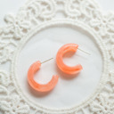 Peach Pretty Pastel Resin Hoop Earrings