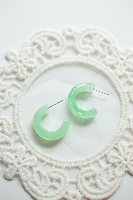 Pretty Pastel Resin Hoop Earrings