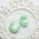 Mint Pretty Pastel Resin Hoop Earrings