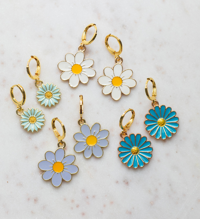 Daisy Huggie Hoop Earrings