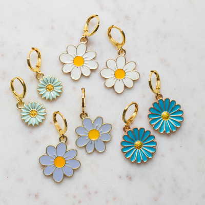 Daisy Huggie Hoop Earrings