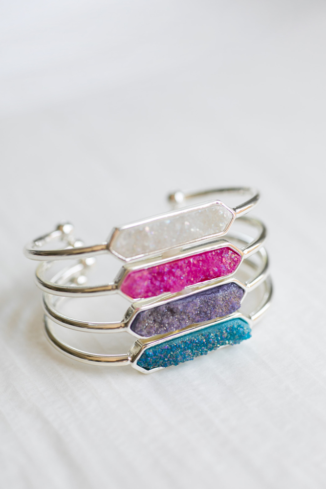 Natural Druzy Stone Bangle Bracelet