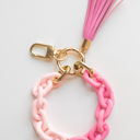 Pink Chain Link Wristlet Keychain