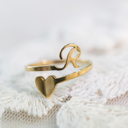 R Dainty Initial Letter Ring | Initial Heart Ring