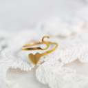 S Dainty Initial Letter Ring | Initial Heart Ring