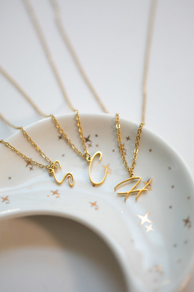 Cursive Initial Letter Necklace