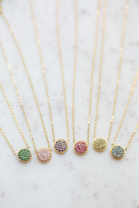 Pave Birthstone Necklace