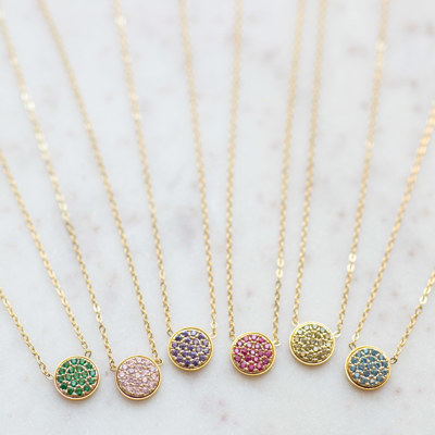 Pave Birthstone Necklace