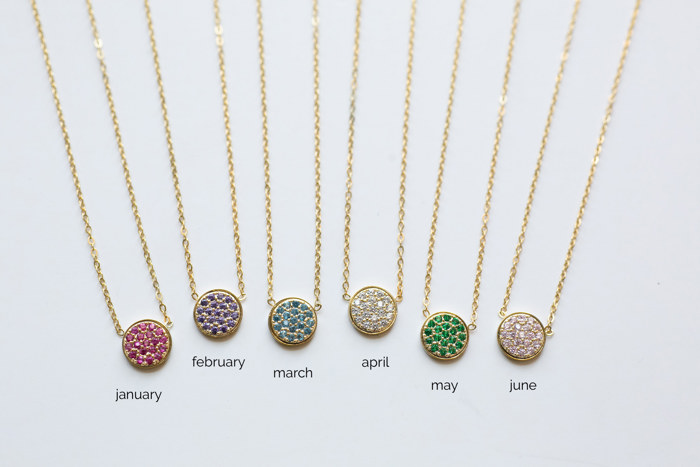 Pave Birthstone Necklace