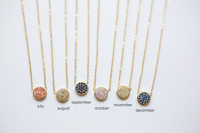 Pave Birthstone Necklace