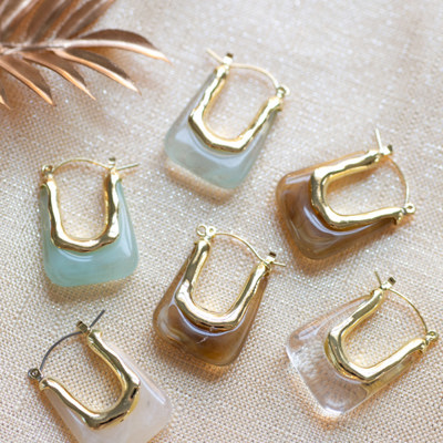 Abstract Hoop Earrings