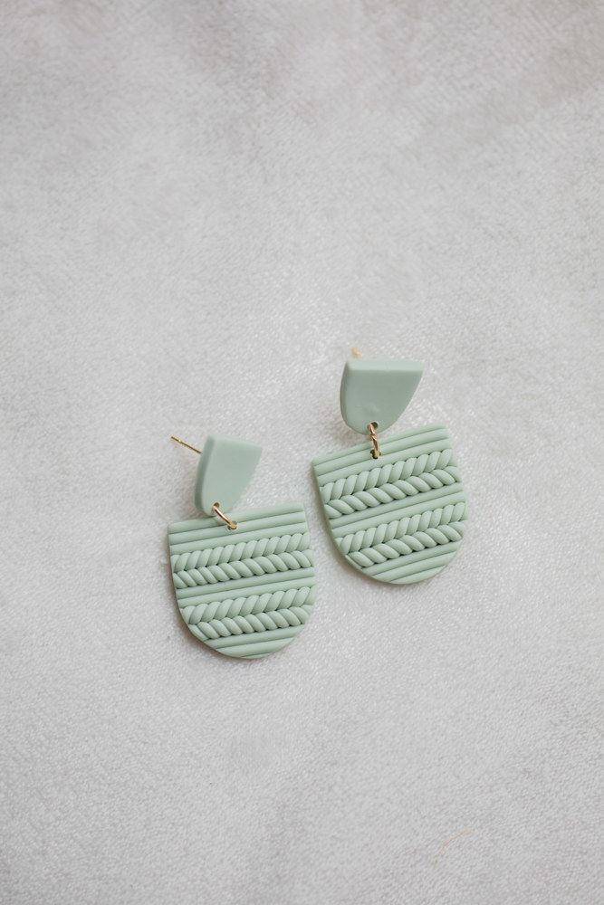 Knit Patterned Clay Earrings