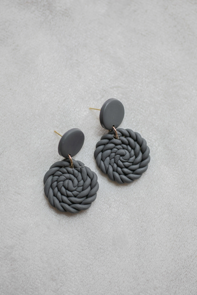 Knit Patterned Clay Earrings