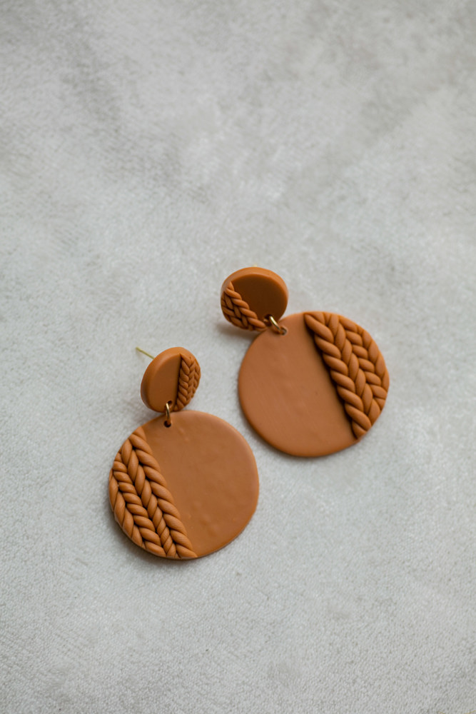 Knit Patterned Clay Earrings