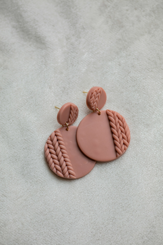 Knit Patterned Clay Earrings