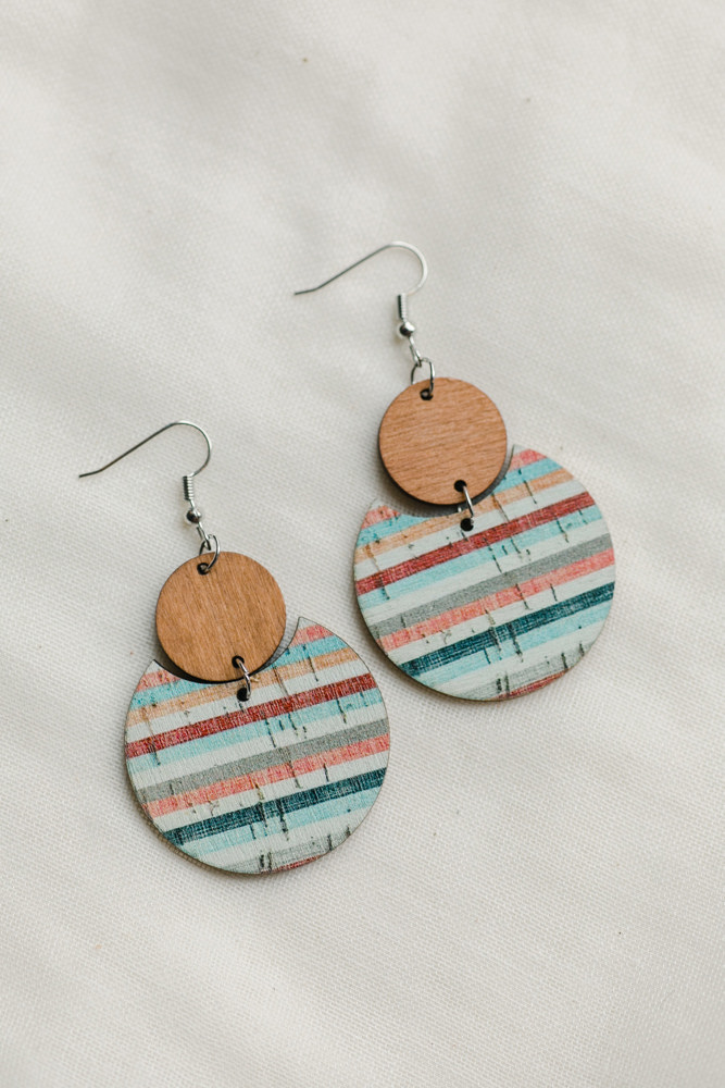 Wooden Patterned Earrings