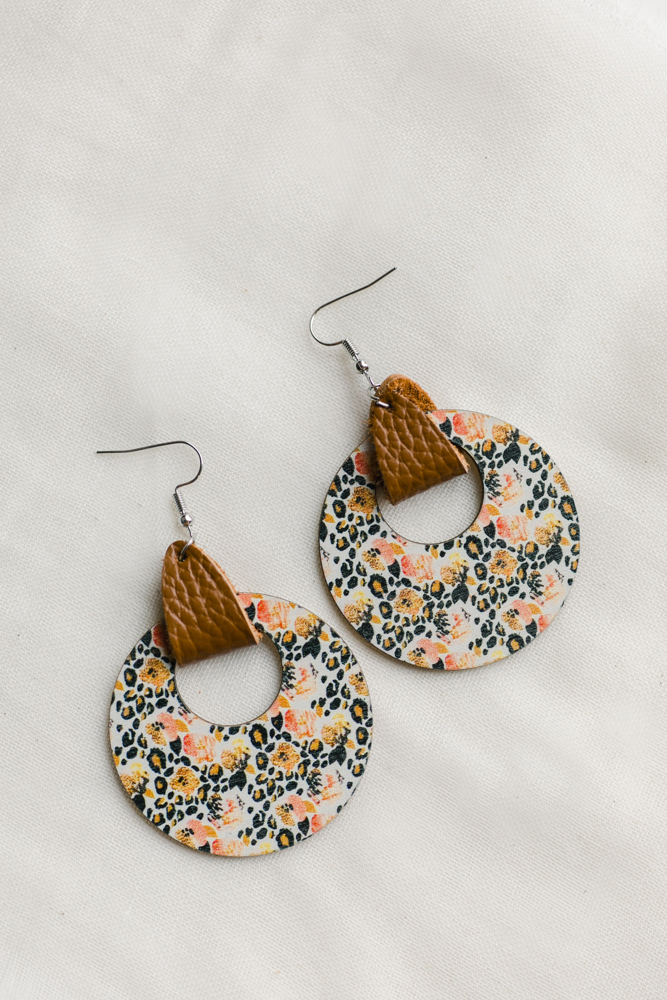 Wooden Patterned Earrings