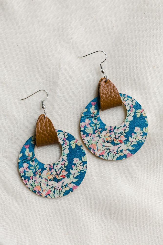 Wooden Patterned Earrings