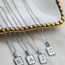  Mother of Pearl Initial Letter Necklace