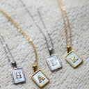  Mother of Pearl Initial Letter Necklace