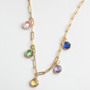  Paperclip Chain Birthstone Necklace