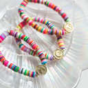  Personalized Rainbow Heishi Initial Bracelet