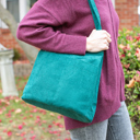  Teal Corduroy Tote Bag | Everyday Shoulder Bag | Boho Fall Handbag