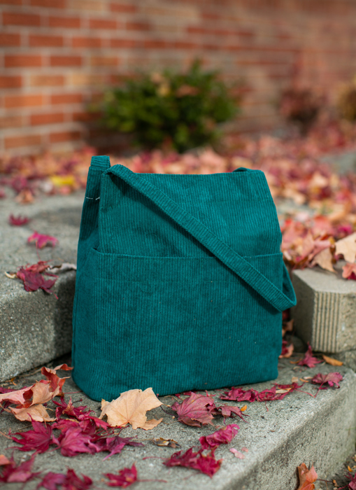 Teal Corduroy Tote Bag | Everyday Shoulder Bag | Boho Fall Handbag