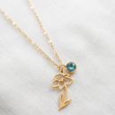 March Dainty Birthstone & Birth Flower Necklaces