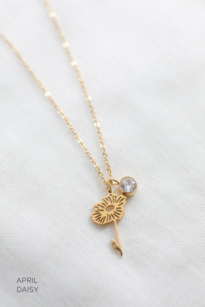 Dainty Birthstone & Birth Flower Necklaces