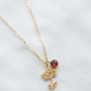 July Dainty Birthstone & Birth Flower Necklaces