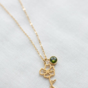 August Dainty Birthstone & Birth Flower Necklaces