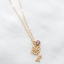 October Dainty Birthstone & Birth Flower Necklaces